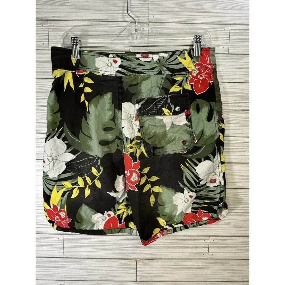 Hurley Board Shorts Mens Size 30 Floral Hibiscus Quick Dry Surf‎ Swim Trunks
